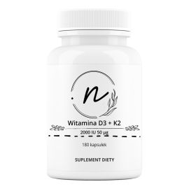 Witamina D3 + K2 2000 IU 50 mcg 180 kapsułek | NaturePRO