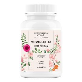 Witamina D3 + K2 2000 IU 50 μg 90 tabletek | Manufaktura Witamin