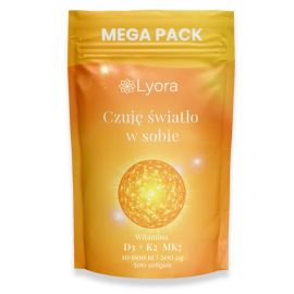 Witamina D3 10000 IU + K2 MK7 200 mcg  Mega Pack 500 softgels | Lyora