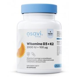 Witamina D3 + K2 Osavi 2000IU + 100mcg - 60 softgels
