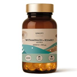 Witamina D3 + K2 4000 IU 100 μg  60 kapsułek olejowych (Softgel) UNUVI