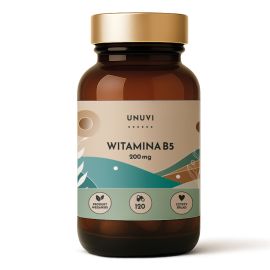 Witamina B5 Kwas pantotenowy 200 mg 120 kapsułek wegetariańskich UNUVI