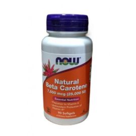 Beta Carotene Natural NOW Foods 7 500 mcg (25 000 IU) - 90 softgels