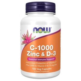C-1000 Zinc & D-3 NOW Foods 100 wegetariańskich kapsułek
