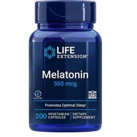 Melatonin Life Extension 500mcg - 200 wegetariańskich kapsułek